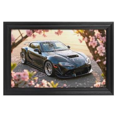 Imagem de HouLaiZhe JDM Tapetes de mesa de carro flores de cerejeira carro esportivo japonês jogos tapetes de mouse pads de mesa grandes para teclado de mesa tapete de computador 18 x 12 polegadas (45 x 30 cm)