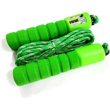 Imagem de Corda de Pular com Contador de Giros Manoplas Emborrachadas Queima Calorias Fitness