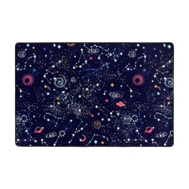 Imagem de ZERAOKE Tapetes de área com mapa de constelação de estrelas para sala de estar de 1,2 x 1,8 m, tapete macio e moderno, tapete felpudo antiderrapante para decoração de casa, tapete lavável para quarto,