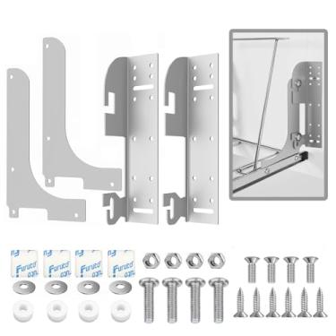 Imagem de Kit de montagem de dobradiça de porta de armário 5WB-DMKIT, suportes de metal resistentes ajustáveis de 6 vias para organizadores de armários, prateleiras removíveis, latas de lixo, armários para