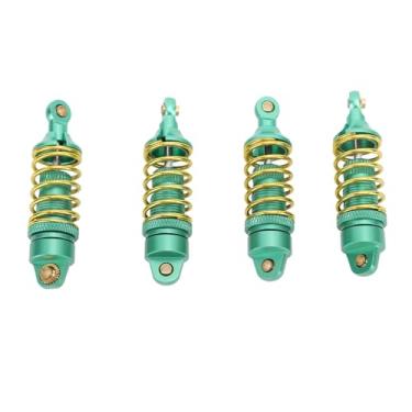 Imagem de SIWOTED 4 unidades RC amortecedor de carro liga de alumínio estável de alta elasticidade amortecedor dianteiro traseiro para carro E Revo 1/16 RC (Verde)