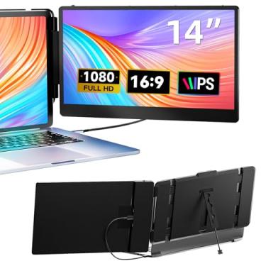 Imagem de DZVW Extensor de tela de laptop – monitor extensor portátil FHD 1080P de 14 polegadas para laptops de 13 a 17,3 polegadas, Plug & Play, compatível com Wins Mac, Android, Linux, Chrome