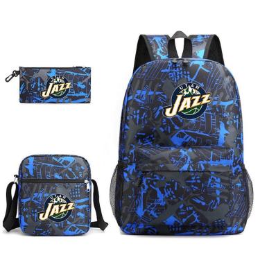 Imagem de Conjunto de mochilas Jazz School de 3 peças para estudantes com bolsa de ombro