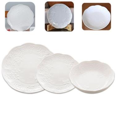 Imagem de Jogo 2 Pratos Fundos + 2 Raso + 2 Sobremesa Porcelana New Bone Florido