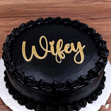 Imagem de Topo de bolo Wifey, enfeite de placa de noiva e noivo decorações de bolo de casamento de acrílico dourado para casamento noivado aniversário tema suprimentos de festa