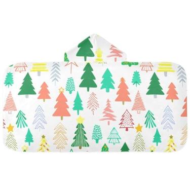 Imagem de Burbuja Toalha de banho com capuz de laço rosa para crianças, toalha de praia de pelúcia macia absorvente para chá de meninas e meninos 3-10 anos, 61 x 127 cm