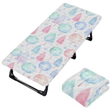 Imagem de Burbuja Lençol de berço de árvore de Natal para crianças, lençol de cochilo acolchoado portátil com faixa elástica para meninas e meninos, lavável na máquina, 63,5 x 127 cm