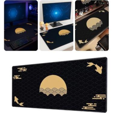 Imagem de Mouse Pad Gamer Profissional 60x30cm Impermeável Antiderrapante Bordas Costuradas Premium Setup Gamer (Preto)