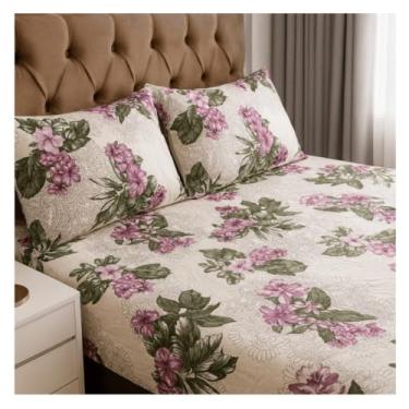 Imagem de Jogo Lençol Queen Size 3 Peças Estampado 150 fios C/Elástico e Fronha c/zíper Cama Box(Modelo - 9)
