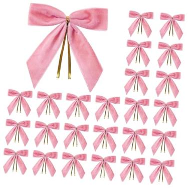 Imagem de KiBcsLic Conjunto de 24 Laços de Natal para Enfeite de Guirlanda, Laços Multiuso Decorativos para Carro, Sala de Estar e Janelas, Rosa