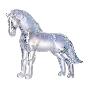 Imagem de Ioensy Estátua de Cavalo de Vidro, Ornamento Feng Shui, Peça Colecionável para Exibição em Prateleira, Loja, Festival, Quarto, Dormitório, Lareira, Style D