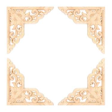 Imagem de GLOGLOW Apliques de Canto, Onlay de Móveis Decorativos de Madeira de Borracha, Detalhes Esculpidos Em Estilo Europeu para Armários, Portas e Espelhos, Decoração Diária