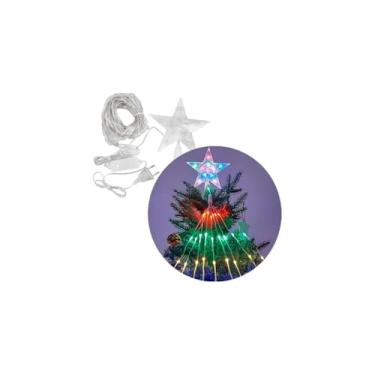 Imagem de Estrela Ponteira para Árvore de Natal, LED Colorido, Polipropileno, 18x18cm, 127V, Decoração Natalina