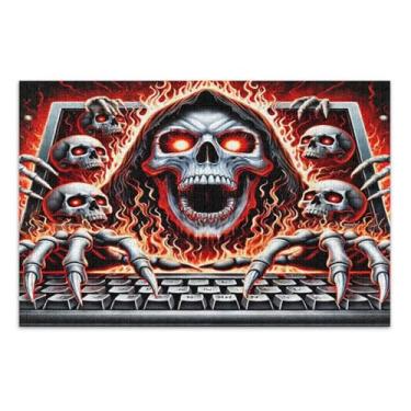 Imagem de Quebra-cabeças exclusivos com caveiras de teclado para adultos com letras nas costas para adultos 1000 peças