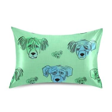 Imagem de Travesseiros de cetim com estampa de animais aquáticos para cães com estampa de travesseiro padrão king queen design extra macio cama queen tamanho 76 cm x 50 cm