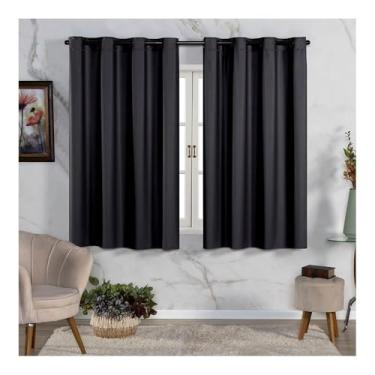 Imagem de Cortina Blackout PVC com Voil 2.80m x 1.80m - Bloqueio 100% de Luz + Translúcido, Impermeável e Privacidade, Ideal para Sala, Quarto e Escritório, Design Elegante e Prático (PRETA)