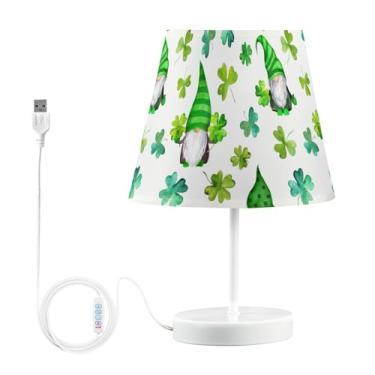 Imagem de Joisal St Patrick Day Gnomos Luz noturna regulável, lâmpada quente com abajur de mesa de cabeceira
