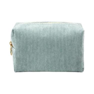 Imagem de Bolsa De Maquiagem De Veludo Cotelê Para Mulheres, Organizador De Cosm