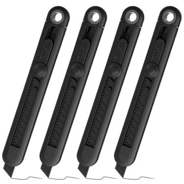 Imagem de Lanties Pacote com 4 lápis de carpinteiro fino, sem afiação, fibra de carbono reforçada, design push pull de linha de 1 mm para carpinteiros marceneiros