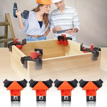 Imagem de Braçadeira G de plástico vermelho resistente de 5 cm 52 mm engrossada em ângulo reto sem montagem para molduras, caixas, tanques de peixes, preto