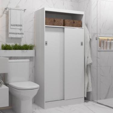 Imagem de Armário Utilitário Banheiro 2 Portas Branco Carraro - MÓVEIS CARRARO