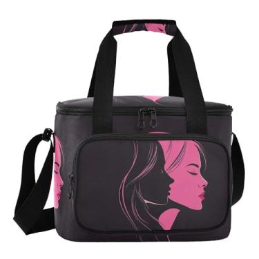 Imagem de Bolsa térmica Chic Silhouette preta, bolsa térmica de praia, pequena bolsa térmica