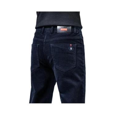 Imagem de Calças De Veludo Cotelê Masculinas Estilo Casual De Negócios Slim Stra