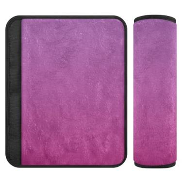 Imagem de Joitme P'ink Almofada de cinto de segurança gradiente vermelho em flanela de poliéster macio, capa ajustável para cinto de segurança de carro, almofadas de cinto de segurança para adultos