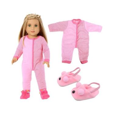 Imagem de Pijamas E Sapatos Para Boneca De 18 Polegadas, Acessórios De Roupas Pa