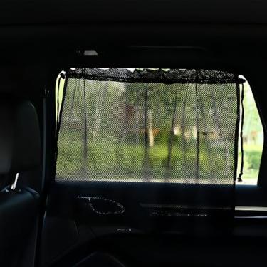 Imagem de Cortina de para-sol para janela lateral do carro, proteção UV de tecido de malha, isolamento térmico, suporte com ventosa para fácil instalação, bloqueador solar automático para o verão