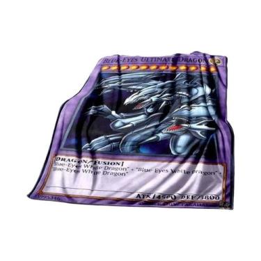 Imagem de Cobertor De Pelúcia Macio De Dragão Branco Com Olhos Azuis Yu Gi Oh An
