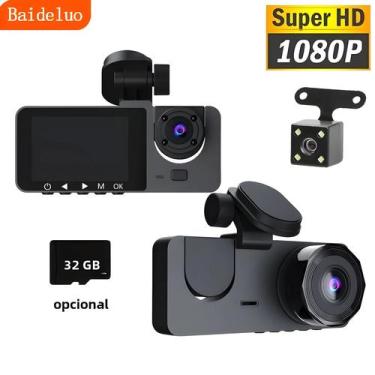 Imagem de Gravador De Carro 1080P Com Três Lentes E Opção De Cartão De Memória D
