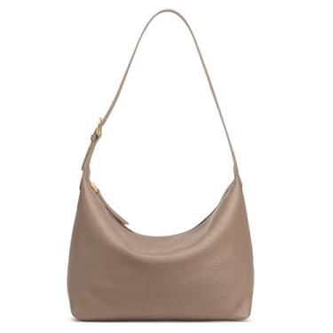 Imagem de Kattee Bolsas Hobo femininas de couro legítimo, bolsa de ombro para trabalho casual, Caqui, Medium, Versátil e moderna