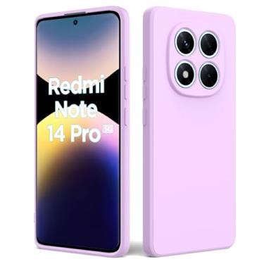 Imagem de Capa de telefone de cor sólida para Xiaomi Redmi Note 14 Pro 5G, capa antiarranhões, à prova de choque, capa protetora macia de TPU para Xiaomi Redmi Note 14 Pro 5G - Roxa