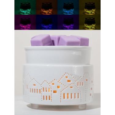 Imagem de QCYBDGLOV Aquecedor elétrico de cerâmica para derretimento de cera e derretimento de óleo de cubo fofos aquecedores pequenos aromaterapia para queimador decorativo doméstico derrete vela perfumada