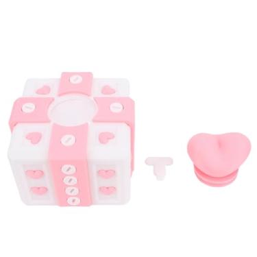 Imagem de Caixa de presente irritante com parafusos impressa em 3D Engraçada caixa de brincadeira ornamento de Natal de escritório (Rosa Branco)