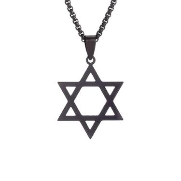 Imagem de Colar de estrela de Davi para homens e mulheres, colar com pingente hexagonal para meninos e meninas, presentes de aniversário e Natal para namorado, irmão, filho, One size., Metal, Metal