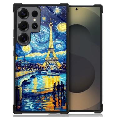 Imagem de CARLOCA Capa compatível com Samsung Galaxy S25 Ultra, design gráfico moderno, à prova de choque, antiarranhões, proteção contra quedas para Samsung Galaxy S25 Ultra Starry Night Torre Eiffel Paris