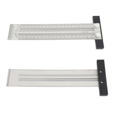Imagem de ZJchao Marca de Aço Inoxidável T Régua Precisão T Ferramenta de Madeira Quadrada de 6 Polegadas 12 Polegadas Com Paradas de Slides para Scrabing de Madeira Medindo Usinagem CNC (200 mm)