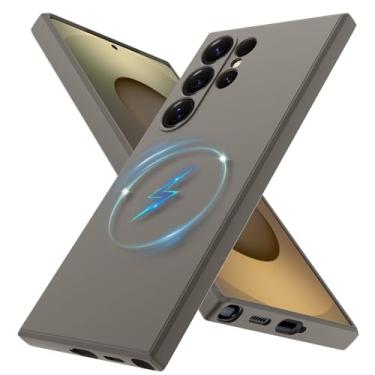 Imagem de DNTMZIN Capa para Samsung Galaxy S25 Ultra, compatível com magnética, [teste de queda de grau militar] capa fina à prova de choque, cinza 8-S25U-09