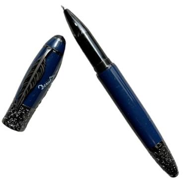 Imagem de AEHON Caneta-tinteiro de metal ponta EF F minimalista caneta de luxo para negócios escola escritório material de escrita caneta esferográfica (06, caneta com bolsa)