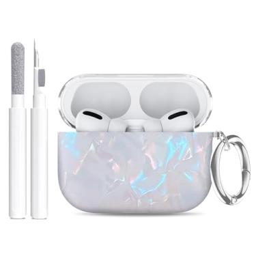 Imagem de Capa compatível com Airpods Pro 3 (2025), capa protetora de silicone para Apple AirPods Pro 3ª geração, capa para Airpod Pro 3 com chaveiro e kit de limpeza para mulheres/meninas, capa branca
