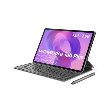 Imagem de Tablet Lenovo Idea Tab Plus Cinza com 12.1", Wi-Fi, Octa Core, 8GB, 128GB, Caneta e Case com Teclado Integrado ZAG70943BR