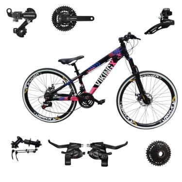 Imagem de Bicicleta 26 VikingX T25 24v Index Freeride Shimano Cubo k7 Pneu Slick Fino FX 1.50-Unissex