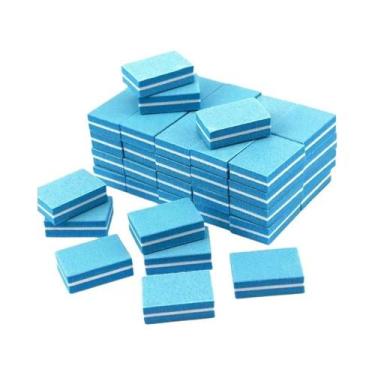 Imagem de Bloco De Lixa Esponja Mini Bicolor Para Unhas, 10, 20, 40 Peças, Ferra