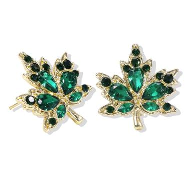 Imagem de Brinco de strass verde, joia do dia de São Patrício, acessório de formatura, brincos irlandeses, casamento, dama de honra, presentes de Natal para mulheres, Middle, Metal, Sem pedra preciosa