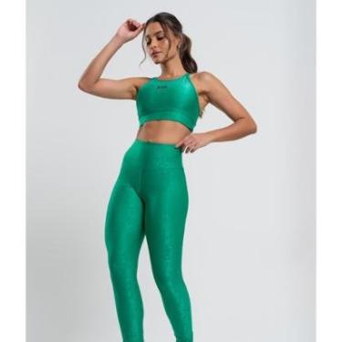 Imagem de Calça Legging Suplex Canelada Brilho Básica Salvatore Fashion-Feminino