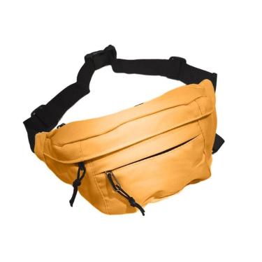 Imagem de Pochete Bolsa Grande Transversal Ajustável Lisa Celular Dinheiro Laranja