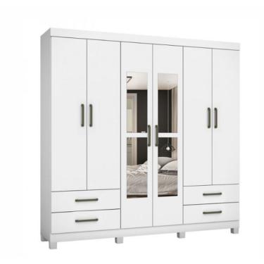 Imagem de Guarda Roupa Hercúles Com Espelho e Pés Branco - Carioca