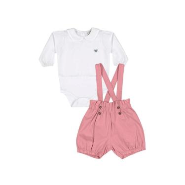 Imagem de Conjunto Body e Short com Suspensório Bebê Menina Quimby-Feminino